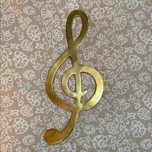Gold Treble Clef Musical Art Wall Decor